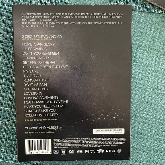 Adele Live at Royal Albert Hall CD and DVD Sept 2011 90 minute Concert Fantastic - Picture 3 of 15